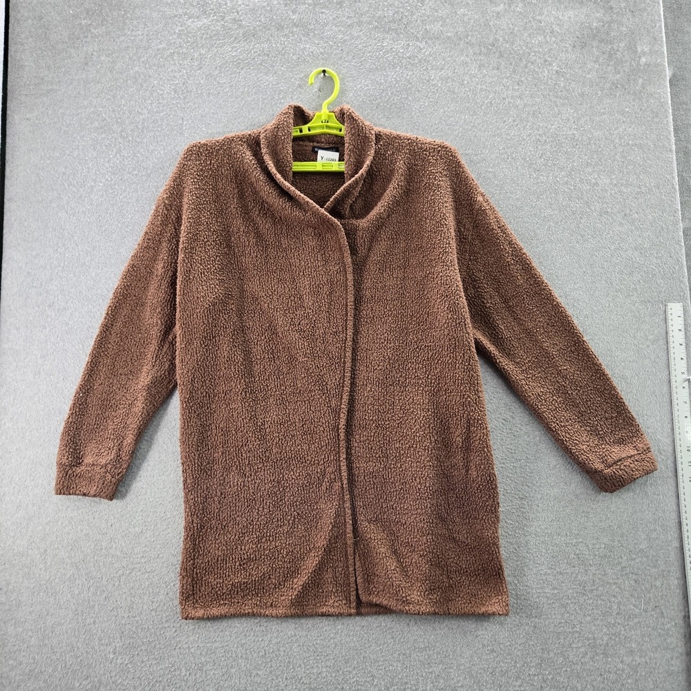 Beyond Yoga Women Sweater M Brown Cardigan Nylon Polyester Fleece‎ Long Sleeve